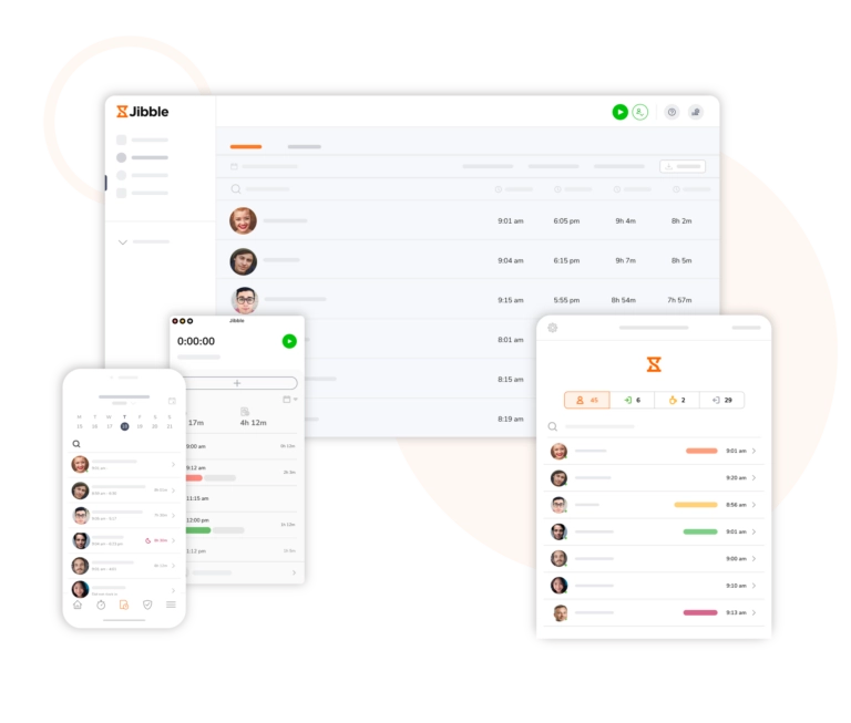 time clock jibble tersedia di berbagai perangkat