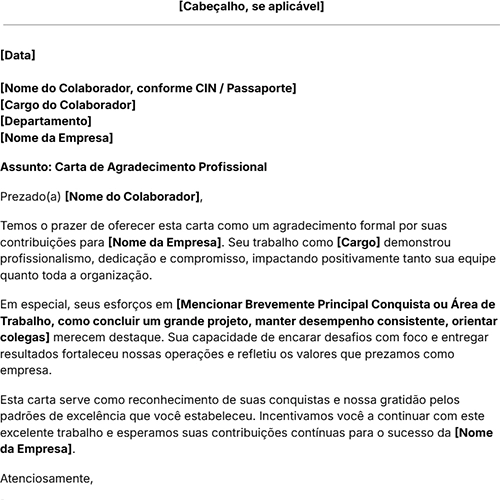 ícone do modelo de carta de agradecimento profissional