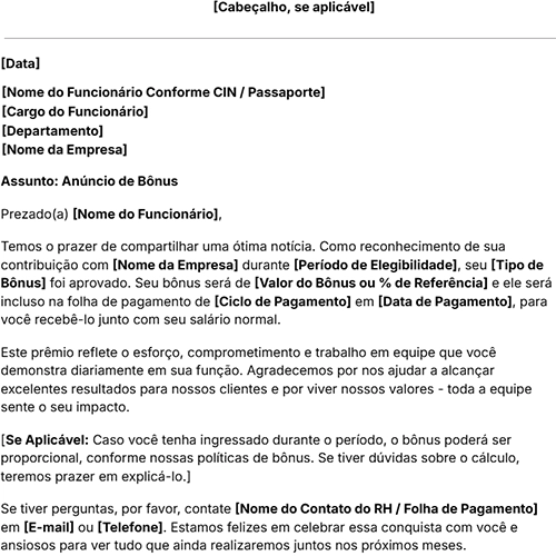 ícone da carta de bônus para funcionários