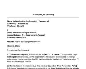 ícone modelo pedido licença maternidade grátis