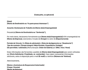 ícone do modelo de declaração de trabalho