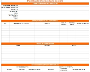 portada Plantilla de informe diario de construcción