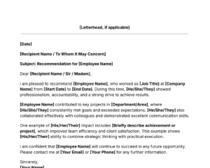 employee recommendation letter template thumbnail