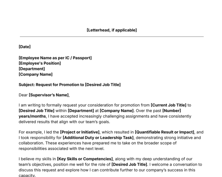 promotion request letter template thumbnail