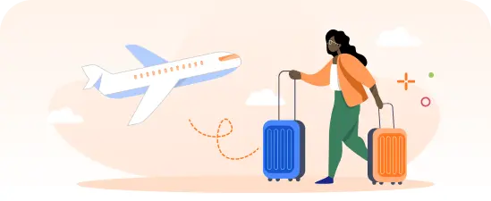 Illustration of a person traveling