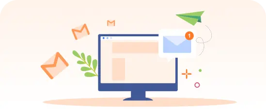 Illustration of communicating via email