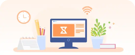 Illustration of working from a desktop