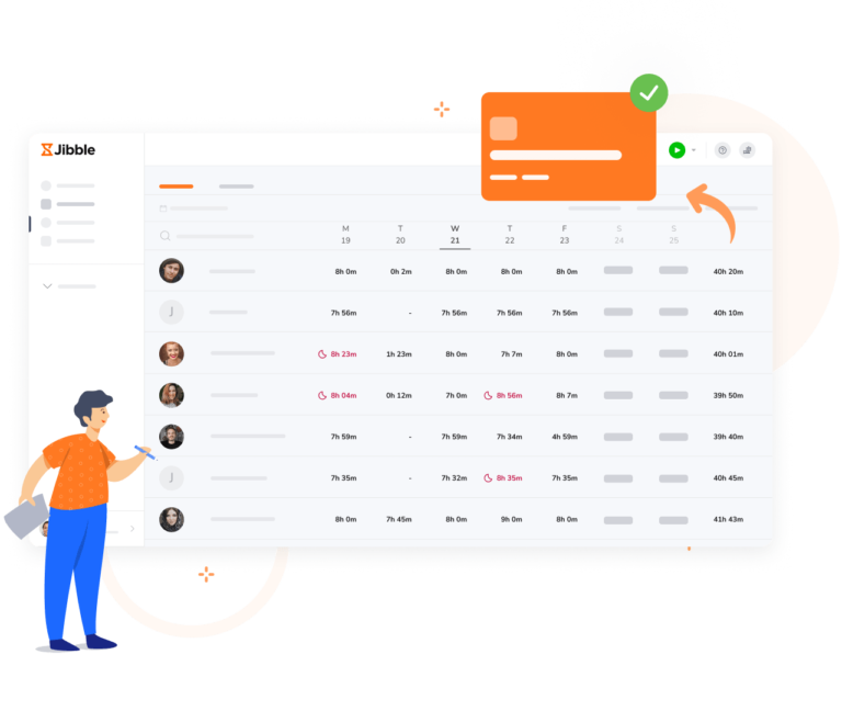 Timesheet del team pronti per le retribuzioni