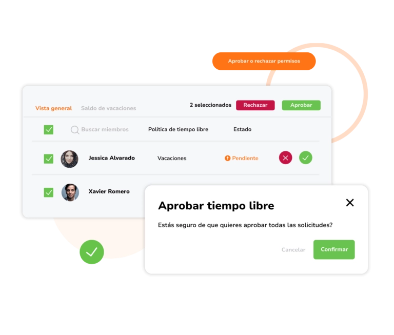 Aprobar o rechazar permisos de tiempo libre
