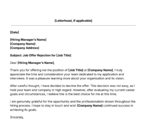 job offer rejection letter template thumbnail