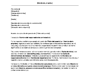 Portada Plantilla de carta de aceptación de trabajo