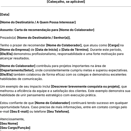 icone modelo de carta de recomendação profissional