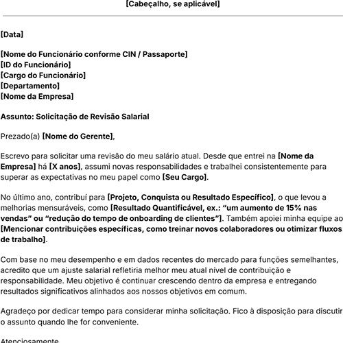 ícone do modelo de carta de solicitação de aumento salarial