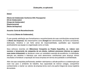 carta de reconhecimento profissional