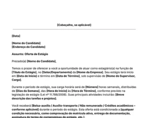 ícone do modelo de carta de oferta de estágio