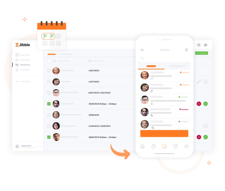 dasbor manajemen cuti dalam sistem absensi dan time tracking jibble