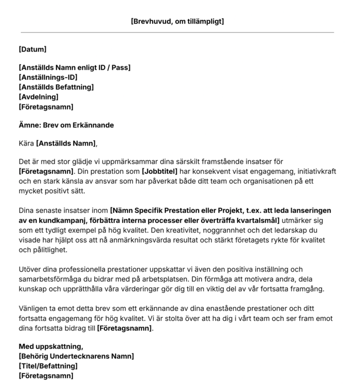 Ladda ner vår enkla mall för erkännande av medarbetare.