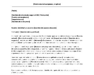 portada Plantilla de carta de solicitud de ascenso