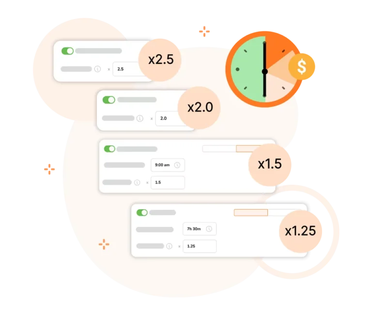 Ustawianie stawek za nadgodziny w Jibble.