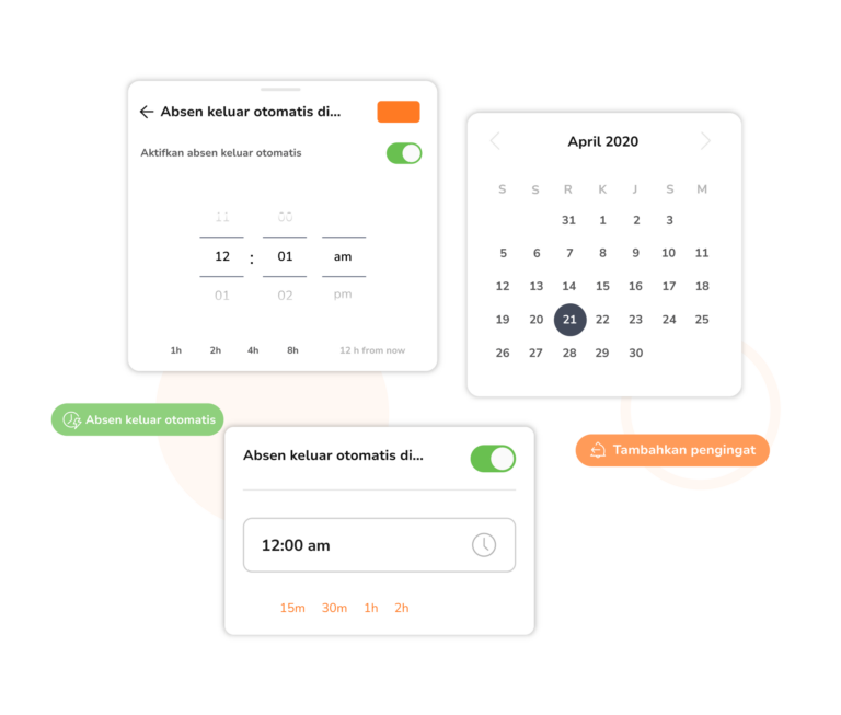 fitur pengingat clock out otomatis dalam aplikasi absensi Jibble