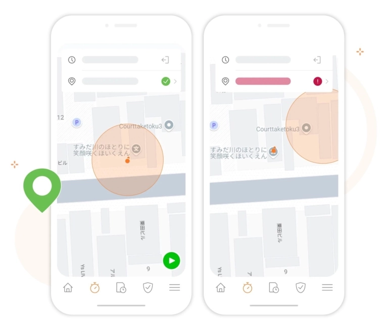 位置情報に基づく出退勤打刻で不正打刻を防止