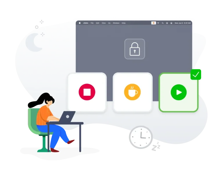 Rastreamento automatizado do tempo com base na atividade do desktop.