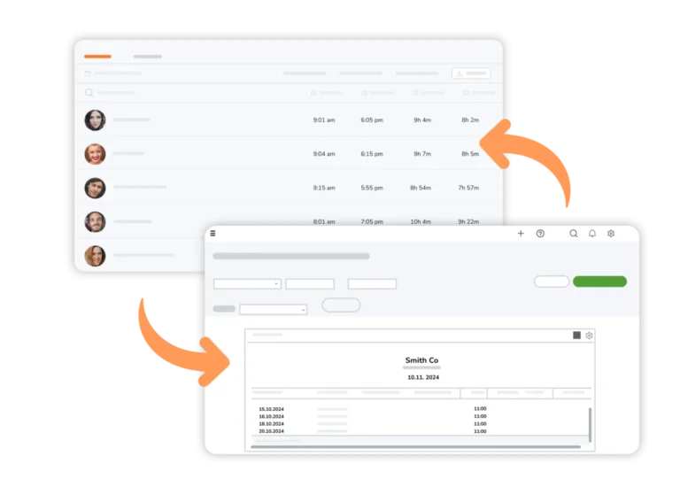 το δελτίο απασχόλησης του Jibble συγκριτικά με του QuickBooks
