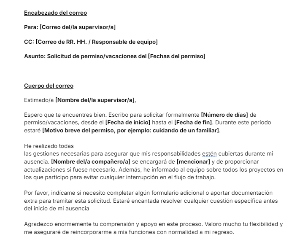 portada Plantilla de correo para solicitar vacaciones o permiso