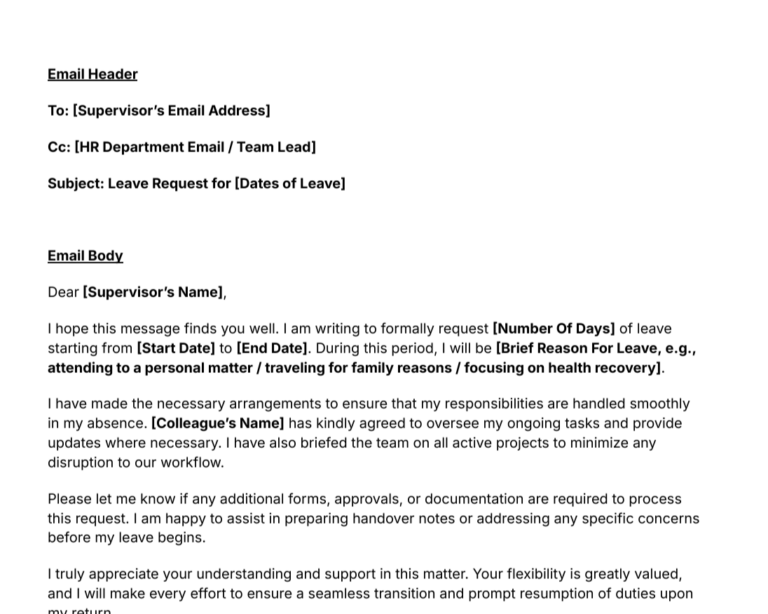 leave request email template thumbnail