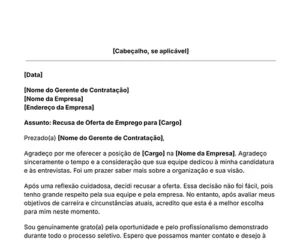 ícone do modelo de carta de recusa de oferta de emprego