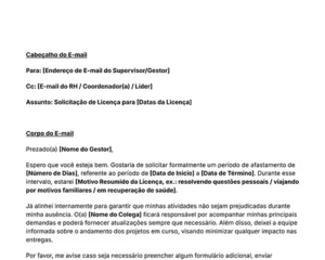 ícone do modelo de e-mail de solicitação de licença