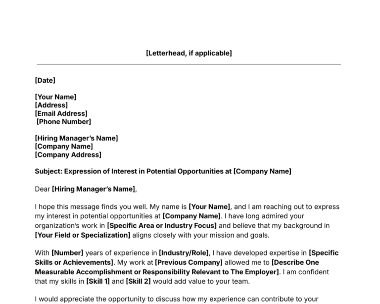 cold cover letter template thumbnail