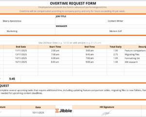 overtime request form template thumbnail
