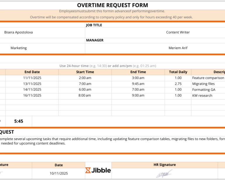 overtime request form template thumbnail