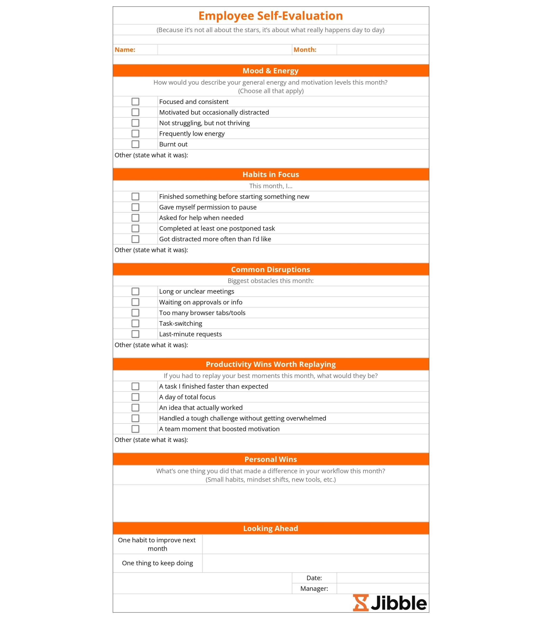 Employee Self-Evaluation Template - Employee Self-Evaluation Template