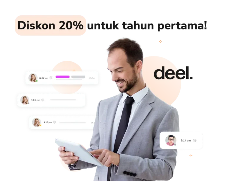 Diskon spesial untuk pengguna baru Deel dari Jibble