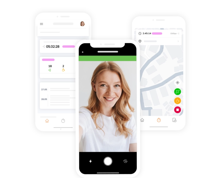 プロジェクト追跡、顔認識、GPS追跡、有給休暇管理などを備えた時間記録アプリ