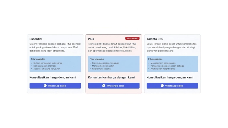 Beberapa opsi paket langganan mekari talenta