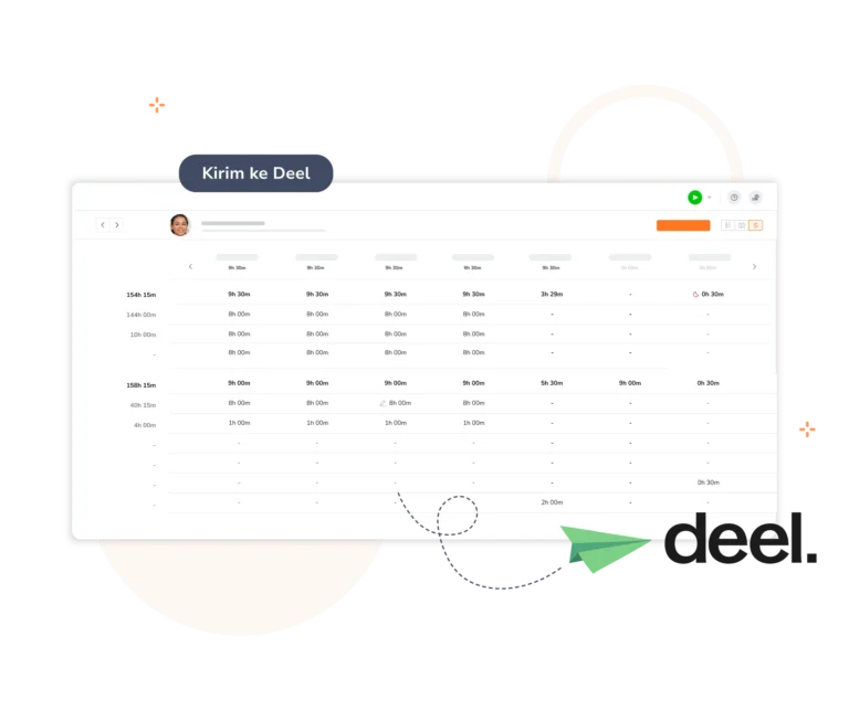 Kirim data timesheet ke Deel