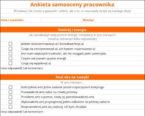 Ankieta samooceny pracownika.
