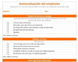 portada Plantilla de autoevaluación del empleado