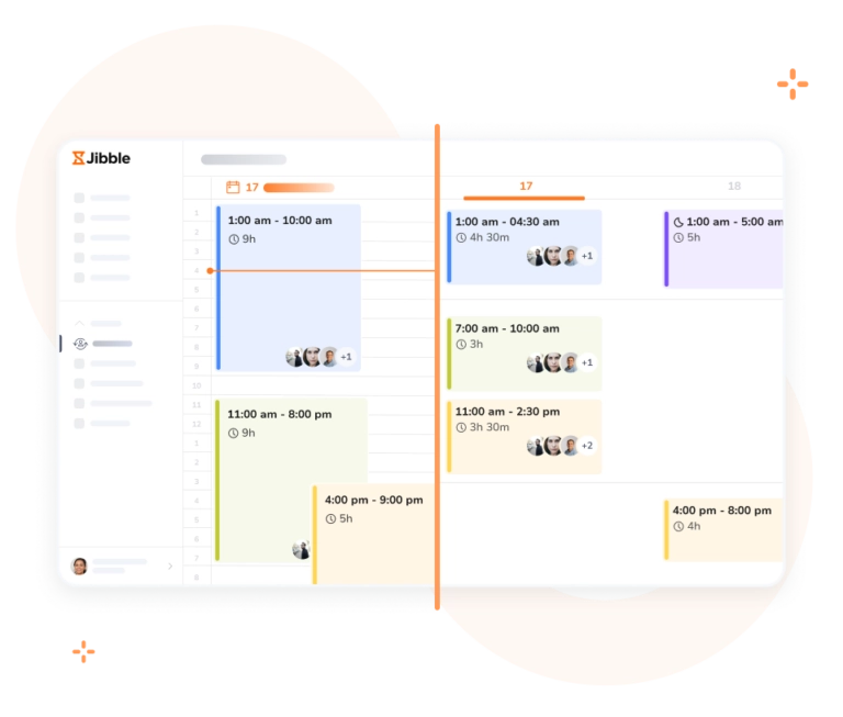 Viewing shifts in calendar view on web