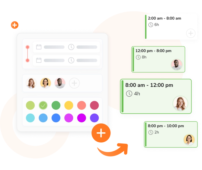 Creating shifts easily via web interface