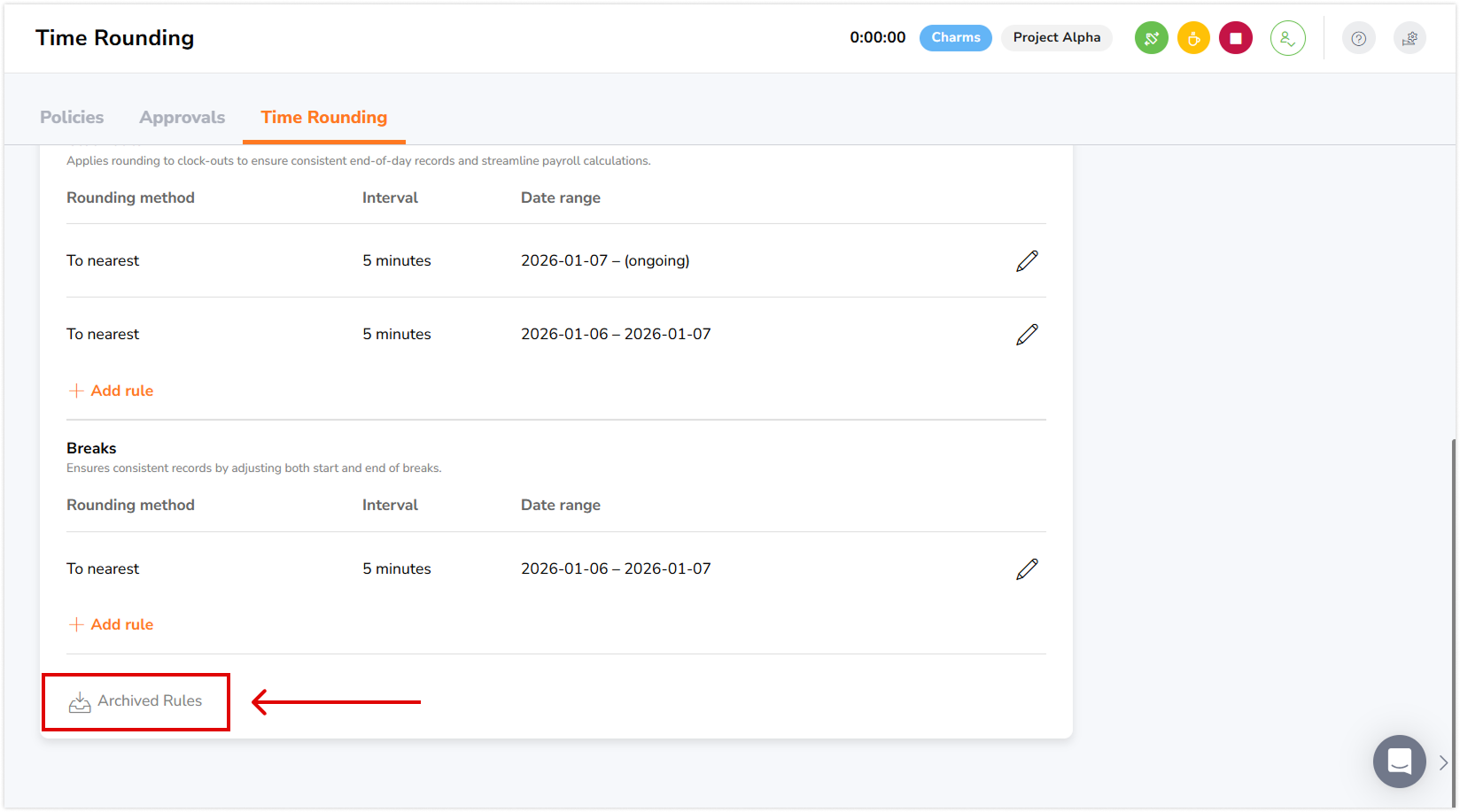 アーカイブされた丸めルール