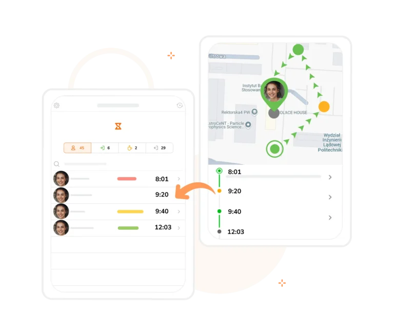 Używanie lokalizacji pracownika do automatycznej ewidencji obecności.