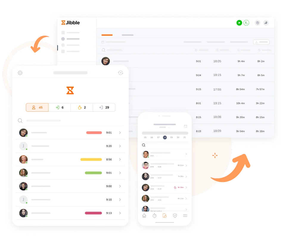Suivi du temps et des présences sur plusieurs appareils