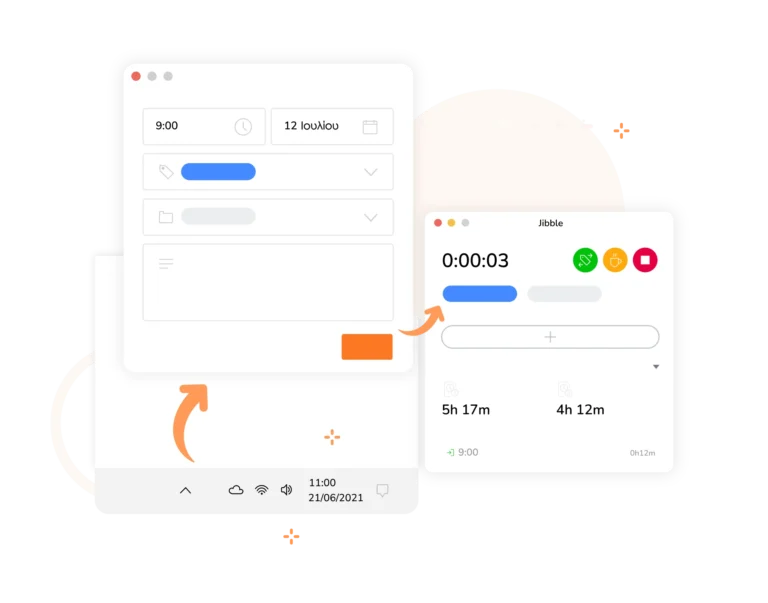 με την εφαρμογή desktop του Jiblle παρακολουθείς τον χρόνο