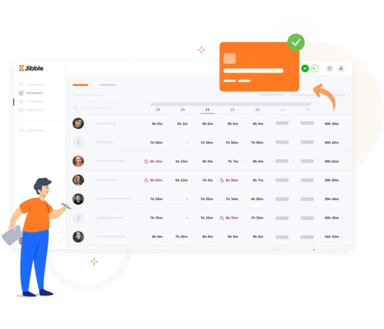 Feuilles de temps prêtes pour la paie sur l'application web