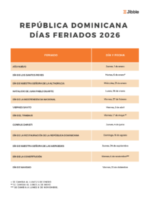días feriados republica dominicana 2026 asueto festivos