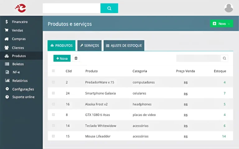 dashboard do eGestor